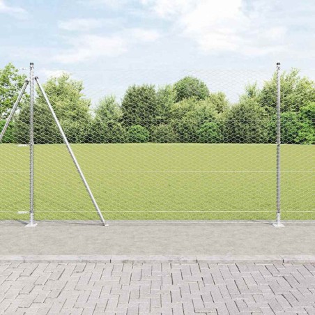 vidaXL Set di Recinzione Acciaio zincato 25 x 1,5 m (rete da 36 mm)