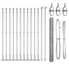 vidaXL Set di Recinzione Acciaio zincato 25 x 1,5 m (rete da 36 mm)