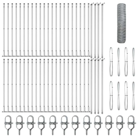 Recinzione Esagonale vidaXL 0.5x100 m Acciaio Galvanizzato