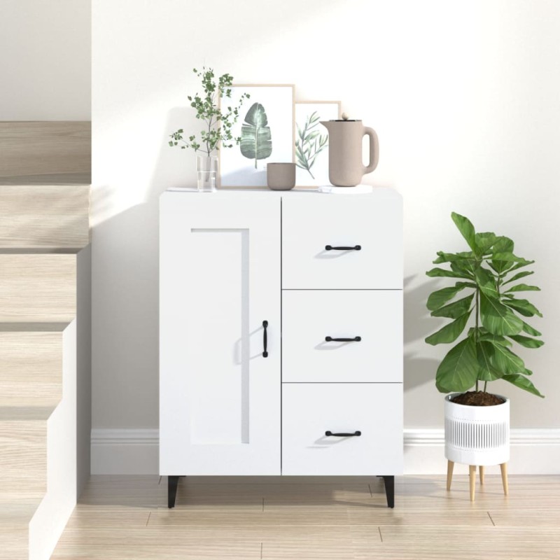 Credenza Bianca 69,5x34x90 cm in Legno Multistrato Credenza Bianca 69,5x34x90 cm in Legno Multistrato