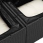 vidaXL Set da giardino di divani modulari a 5 pezzi con cuscini in rattan nero.