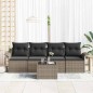 vidaXL Set da Giardino 5 Pezzi con Cuscini Grigi in Rattan