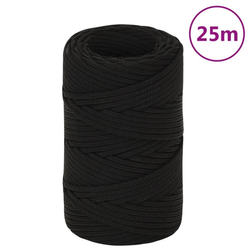 Corda da Lavoro Nera 2 mm 25 m in Poliestere Corda da Lavoro Nera 2 mm 25 m in Poliestere