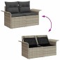 vidaXL Set di divani da giardino da 5 pezzi con cuscini grigio chiaro in rattan