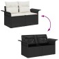 vidaXL Set di divani da giardino 6 pezzi con cuscini neri in polyrattan