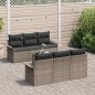 vidaXL Set divani da giardino 7 pezzi con cuscini in polyrattan grigio vidaXL Set divani da giardino 7 pezzi con cuscini in polyrattan grigio