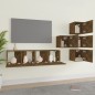 Set di Mobili Porta TV 6 pz Rovere Fumo in Legno Multistrato Set di Mobili Porta TV 6 pz Rovere Fumo in Legno Multistrato