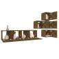 Set di Mobili Porta TV 6 pz Rovere Fumo in Legno Multistrato Set di Mobili Porta TV 6 pz Rovere Fumo in Legno Multistrato