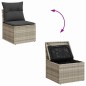 vidaXL Set divano da giardino 7 pezzi con cuscini in rattan sintetico grigio chiaro.