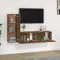 Set Mobili Porta TV 3 pz Rovere Fumo in Legno Multistrato Set Mobili Porta TV 3 pz Rovere Fumo in Legno Multistrato