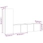 Set Mobili Porta TV 3 pz Rovere Fumo in Legno Multistrato Set Mobili Porta TV 3 pz Rovere Fumo in Legno Multistrato