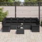 vidaXL Set da Giardino 8 Pezzi con Cuscini in Rattan Nero vidaXL Set da Giardino 8 Pezzi con Cuscini in Rattan Nero