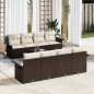 vidaXL Set da Giardino in 9 Pezzi con Cuscini Marroni in Rattan Sintetico