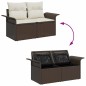 vidaXL Set da Giardino in 9 Pezzi con Cuscini Marroni in Rattan Sintetico