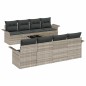 vidaXL Set Divano da Giardino di 9 Pezzi con Cuscini in Rattan Sintetico Grigio Chiaro