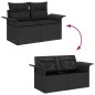 vidaXL Set di divani da giardino 9 pezzi con cuscini in rattan sintetico nero