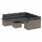 vidaXL Set di divani da giardino in 9 pezzi con cuscini grigi in rattan sintetico vidaXL Set di divani da giardino in 9 pezzi con cuscini grigi in rattan sintetico