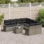 vidaXL Set di divani da giardino in 9 pezzi con cuscini grigi in rattan sintetico vidaXL Set di divani da giardino in 9 pezzi con cuscini grigi in rattan sintetico