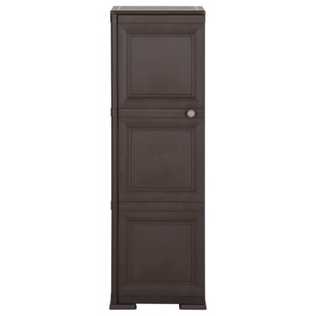 Armadietto in Plastica 40x43x125 cm Effetto Legno Marrone