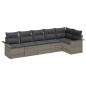 vidaXL Set Divano da Giardino 6 Pezzi con Cuscini Grigi in Rattan Sintetico vidaXL Set Divano da Giardino 6 Pezzi con Cuscini Grigi in Rattan Sintetico