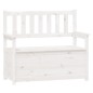 Panca Bianca 112,5x51,5x96,5 cm in Legno Massello di Pino Panca Bianca 112,5x51,5x96,5 cm in Legno Massello di Pino
