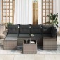 vidaXL Set di divani da giardino a 6 pezzi con cuscini neri in rattan sintetico.