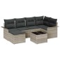 vidaXL Set da giardino modulare con divano a 7 pezzi e cuscini in rattan grigio