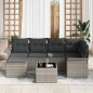 vidaXL Set da giardino modulare con divano a 7 pezzi e cuscini in rattan grigio