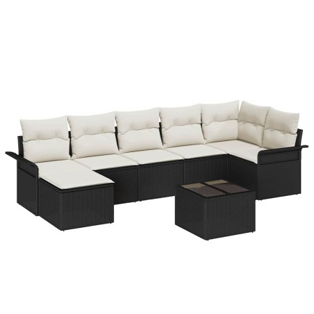vidaXL Set di divani da giardino 7 pezzi con cuscini in rattan sintetico marrone
