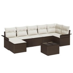 vidaXL Set di Sofà da Giardino in 7 Pezzi con Cuscini Grigi in Rattan Sintetico.