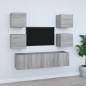 Set di Mobili Porta TV 6 pz Grigio Sonoma in Legno Multistrato Set di Mobili Porta TV 6 pz Grigio Sonoma in Legno Multistrato