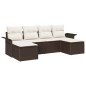 vidaXL Set da Giardino con Divano a 6 Pezzi e Cuscini in Rattan Sintetico Marrone vidaXL Set da Giardino con Divano a 6 Pezzi e Cuscini in Rattan Sintetico Marrone