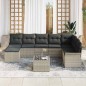 vidaXL Set Divano da Giardino a 9 Pezzi di con Cuscini in Rattan Sintetico Grigio. vidaXL Set Divano da Giardino a 9 Pezzi di con Cuscini in Rattan Sintetico Grigio.