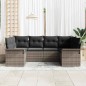 vidaXL Set di divani da giardino da 6 pezzi con cuscini grigi in polyrattan vidaXL Set di divani da giardino da 6 pezzi con cuscini grigi in polyrattan