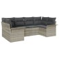 vidaXL Set di divani da giardino , 6 pezzi, con cuscini grigio chiaro in polirattan. vidaXL Set di divani da giardino , 6 pezzi, con cuscini grigio chiaro in polirattan.