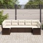 vidaXL Set di divani da giardino 7 pezzi con cuscini marroni in rattan sintetico vidaXL Set di divani da giardino 7 pezzi con cuscini marroni in rattan sintetico