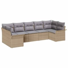 vidaXL Set da Giardino 7 pezzi con cuscini beige in rattan sintetico