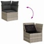 vidaXL Set Divano da Giardino con cuscino con cuscino 7 pcs Grigio chiaro e nero