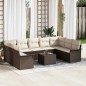 vidaXL Set Divano da Giardino da 9 Pezzi con Cuscini Grigi in Polyrattan vidaXL Set Divano da Giardino da 9 Pezzi con Cuscini Grigi in Polyrattan