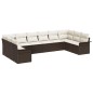 vidaXL Set divano da giardino di 10 pezzi con cuscini in rattan sintetico marrone.