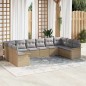 vidaXL Set da giardino con 10 pezzi e cuscini beige in rattan sintetico vidaXL Set da giardino con 10 pezzi e cuscini beige in rattan sintetico