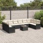 vidaXL Set di divano da giardino con cuscini in rattan polipropilene marrone, 10 pezzi. vidaXL Set di divano da giardino con cuscini in rattan polipropilene marrone, 10 pezzi.