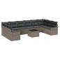 vidaXL Set di Divani da Giardino 10 Pezzi con Cuscini Neri in Rattan Sintetico vidaXL Set di Divani da Giardino 10 Pezzi con Cuscini Neri in Rattan Sintetico