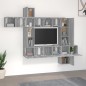 Set Mobili Porta TV 10 pz Grigio Sonoma in Legno Multistrato