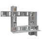 Set Mobili Porta TV 10 pz Grigio Sonoma in Legno Multistrato