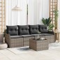 vidaXL Set di divani da giardino 5 pezzi con cuscini grigi in polirattan
