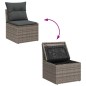 vidaXL Set di divani da giardino 5 pezzi con cuscini grigi in polirattan