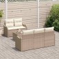 vidaXL Set di divani da giardino da 6 pezzi con cuscini beige in poly rattan vidaXL Set di divani da giardino da 6 pezzi con cuscini beige in poly rattan