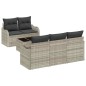 vidaXL Set da Giardino a 6 Pezzi con Cuscini Grigio Chiaro in Rattan vidaXL Set da Giardino a 6 Pezzi con Cuscini Grigio Chiaro in Rattan