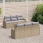 vidaXL Set di divani da giardino di 7 pezzi con cuscini, rattan effetto polietilene beige. vidaXL Set di divani da giardino di 7 pezzi con cuscini, rattan effetto polietilene beige.
